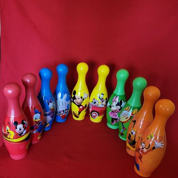 Vintage Disney Mickey Mouse and Friends Bowling Pins Set of 10 - Picture 13 of 14